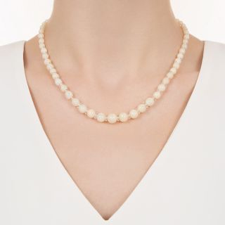 Early Art Deco Opal Bead and Rock Crystal Rondelles Necklace