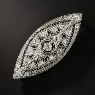 Early-Art Deco Platinum Diamond Brooch 
