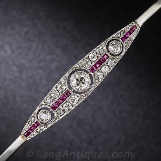 Early Art Deco Ruby and Diamond Bracelet
