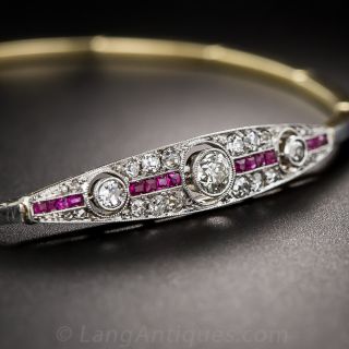 Early Art Deco Ruby and Diamond Bracelet