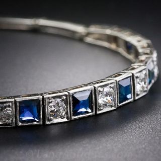 Early Art Deco Sapphire and Diamond Bracelet