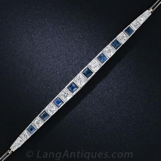 Early Art Deco Sapphire and Diamond Bracelet