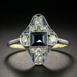 Early Art Deco Sapphire And Diamond Ring - 2