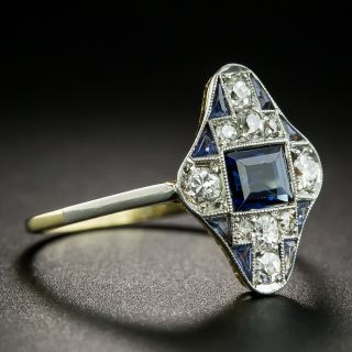 Early Art Deco Sapphire And Diamond Ring