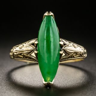 Early Mid-Century Natural Burmese Jade Ring - 2