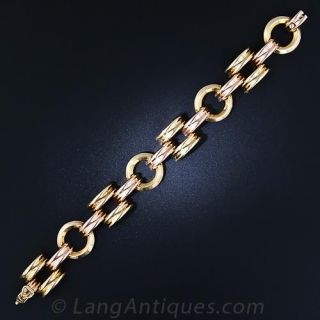 Early Retro Two-Tone Link Bracelet