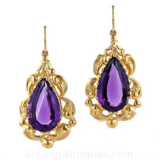 Early Victorian Amethyst Earrings