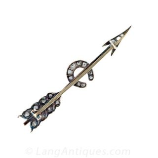 Early Victorian Arrow and Horseshoe Pin