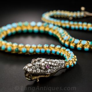 Early Victorian Charming Snake Necklace