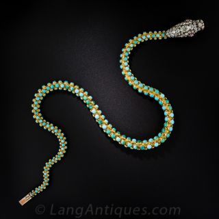 Early Victorian Charming Snake Necklace