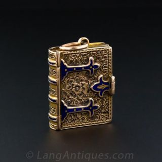 Early Victorian Enamel Book Locket