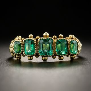 Early-Victorian Five-Stone Emerald Ring - 2