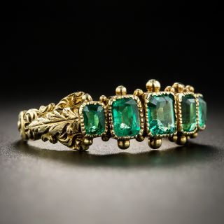 Early-Victorian Five-Stone Emerald Ring