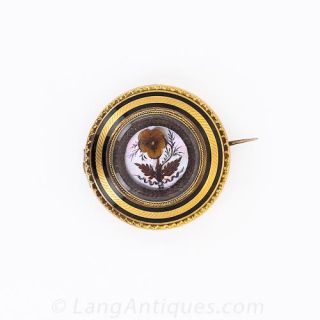 Early Victorian Floral Memorial Pin