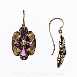 Early Victorian Garnet Earrings