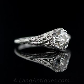 Edwardian 1.00 Carat Diamond Engagement Ring