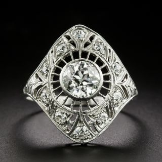 Edwardian 1.00 Carat European-Cut Diamond Dinner Ring - 2