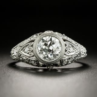 Edwardian 1.01 Carat Diamond Filigree Ring - GIA H SI2 - 2