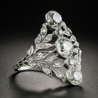 Edwardian 1.05 Carat Center Diamond  Platinum Dinner Ring