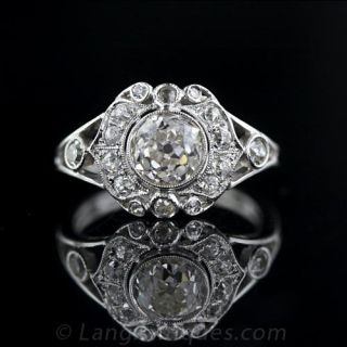 Edwardian Diamond and Platinum Engagement Ring 