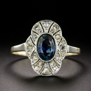 Edwardian 1.08 Carat No-Heat Sapphire and Diamond Ring - 3