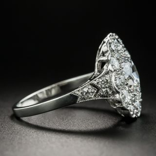 Edwardian 1.22 Carat Center Diamond Cluster Engagement Ring - GIA F SI2