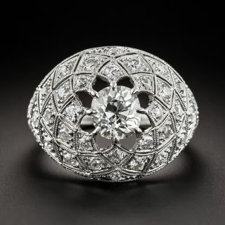 Edwardian 1.37 Carat Center Diamond Dome Ring - GIA L VS1 - 2