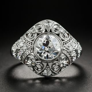 Edwardian 1.37 Carat Diamond Platinum Ring - GIA I VS1 - 2