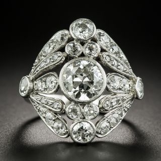 Edwardian 1.39 Carat Diamond Engagement Ring - GIA H SI1  - 2