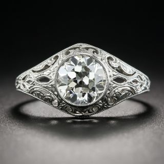 Edwardian 1.44 Carat Diamond Platinum Solitaire Engagement Ring - 1