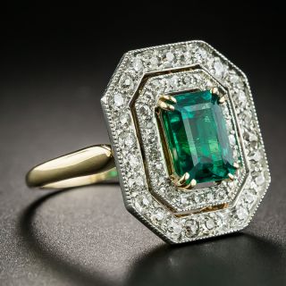 Edwardian 1.54 Carat Emerald and Diamond Ring 