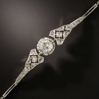 Edwardian 1.67 Carat Cushion Cut Diamond Bracelet - GIA - 2