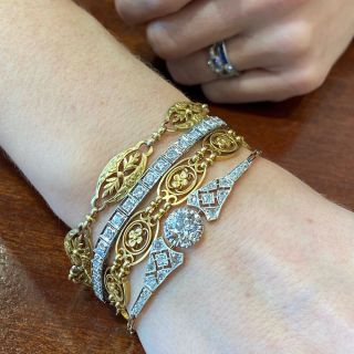 Edwardian 1.67 Carat Cushion Cut Diamond Bracelet - GIA