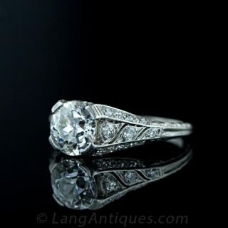 Edwardian 1.67 Carat European Cut Diamond Ring
