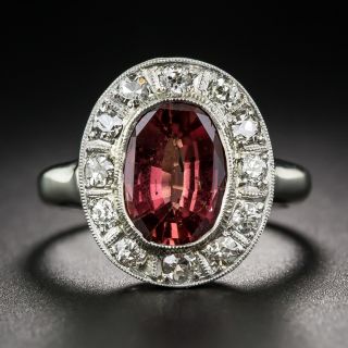 Edwardian* 2.56 Carat Deep Orange-Red No-Heat Sapphire Ring - GIA - 7