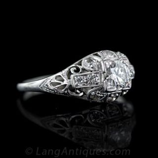 Edwardian .35 Carat Diamond Engagement Ring