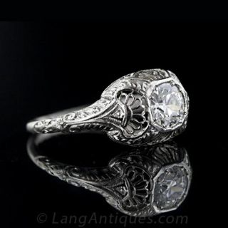 Edwardian .54 Carat Diamond Engagement Ring