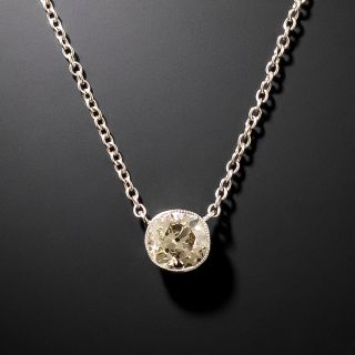 Edwardian .65 Carat Old Mine-Cut Diamond Solitaire Pendant  - 3