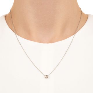 Edwardian .65 Carat Old Mine-Cut Diamond Solitaire Pendant 