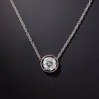 Edwardian .75 Carat Diamond Solitaire Necklace - 0