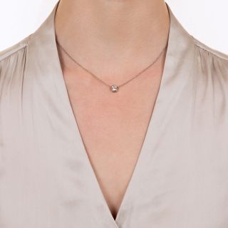 Edwardian .75 Carat Diamond Solitaire Necklace