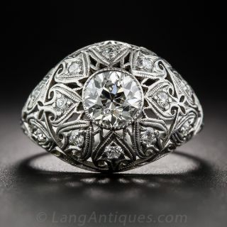 Edwardian .80 Carat Diamond and Platinum Engagement Ring