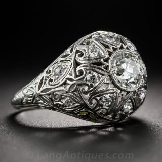 Edwardian .80 Carat Diamond and Platinum Engagement Ring