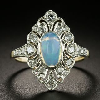 Edwardian .95 Carat Opal and Diamond Ring - 2