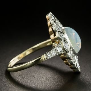 Edwardian .95 Carat Opal and Diamond Ring