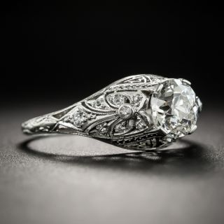 Edwardian .96 Carat Diamond Platinum Engagement Ring - GIA J VS2