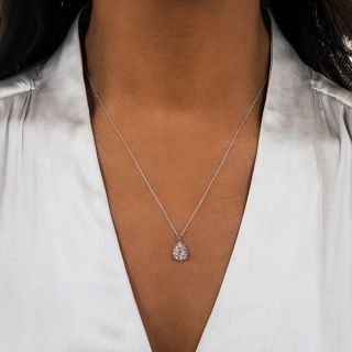 Edwardian Antique Pear-Cut Diamond Pendant