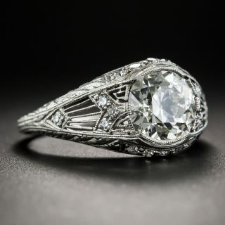 Edwardian/Art Deco 1.78 Carat Diamond Engagement Ring by Granat Bros - GIA L VS2