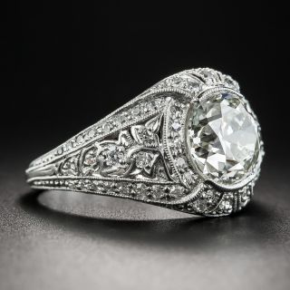 Edwardian/Art Deco 2.36 Carat Diamond Platinum Engagement Ring - GIA K VS2