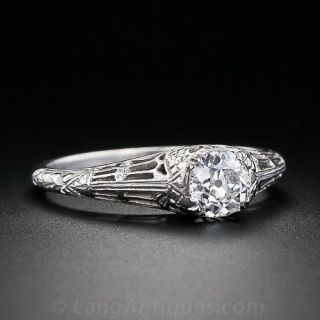 Edwardian / Art Deco .58 carat Diamond Solitaire